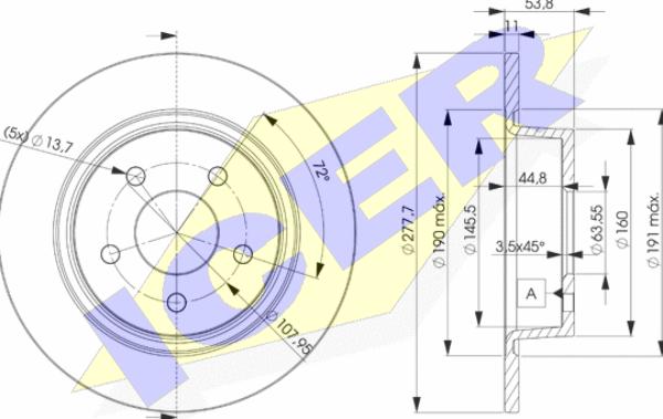 Icer 78BD7989-2 - Тормозной диск autospares.lv