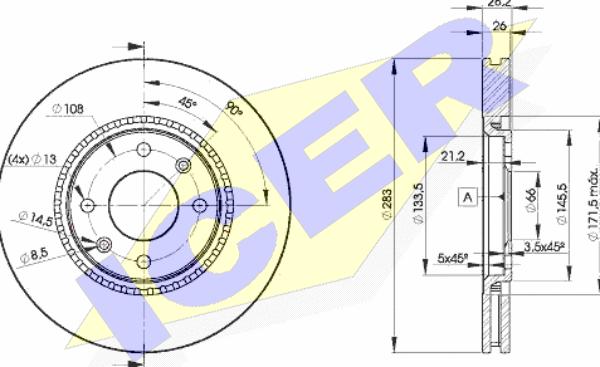 Icer 78BD7406-2 - Тормозной диск autospares.lv