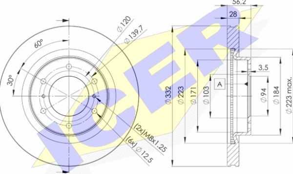 Icer 78BD7113-2 - Тормозной диск autospares.lv