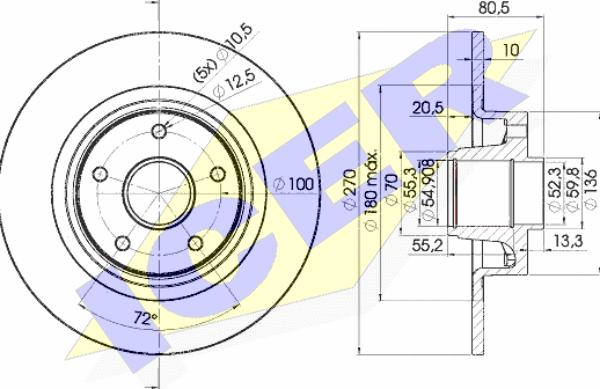 Icer 78BD7898-1 - Тормозной диск autospares.lv