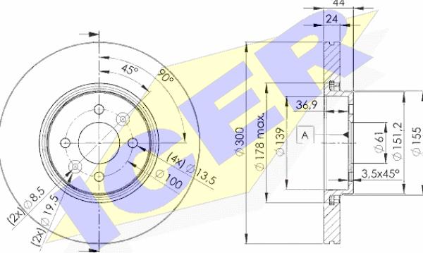 Icer 78BD7897-2 - Тормозной диск autospares.lv