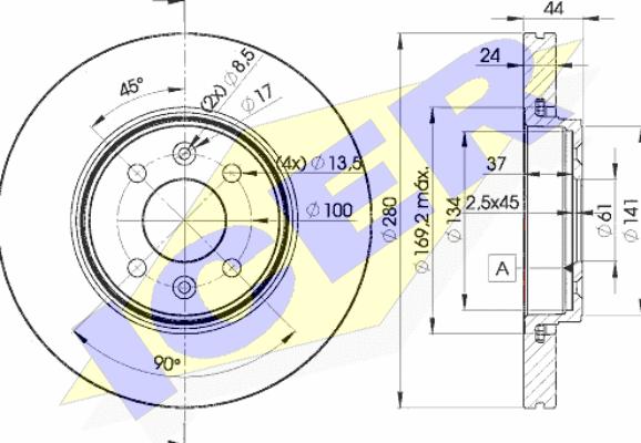 Icer 78BD7829-2 - Тормозной диск autospares.lv