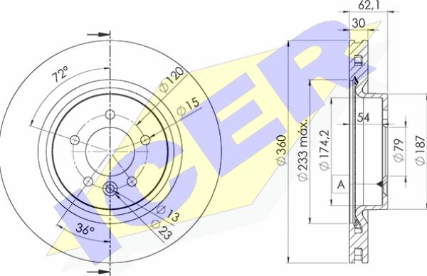 Icer 78BD7364-2 - Тормозной диск autospares.lv