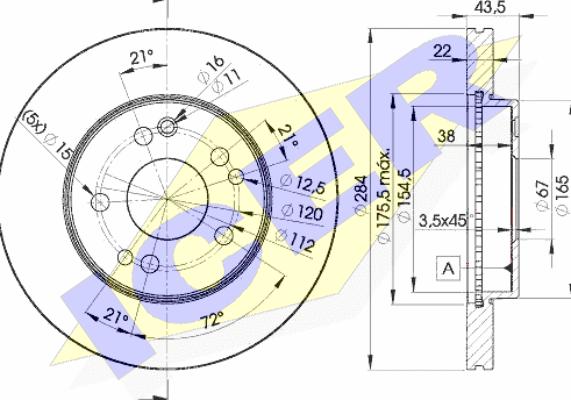 Icer 78BD7200-2 - Тормозной диск autospares.lv