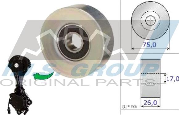 IJS GROUP 93-2155 - Ролик, поликлиновый ремень autospares.lv