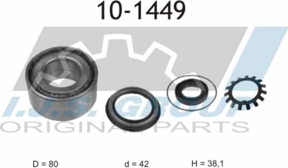 IJS GROUP 10-1449 - Подшипник ступицы колеса, комплект autospares.lv