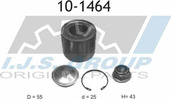 IJS GROUP 10-1464 - Подшипник ступицы колеса, комплект autospares.lv