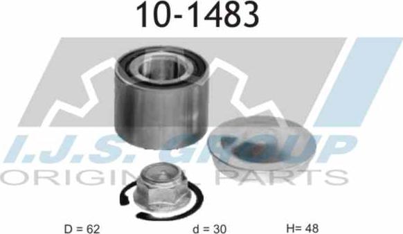 IJS GROUP 10-1483 - Подшипник ступицы колеса, комплект autospares.lv