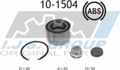 IJS GROUP 10-1504 - Подшипник ступицы колеса, комплект autospares.lv