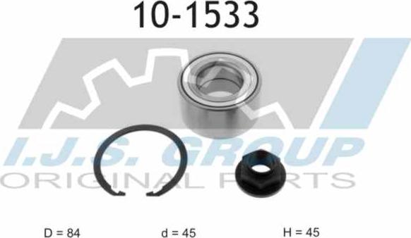 IJS GROUP 10-1533 - Подшипник ступицы колеса, комплект autospares.lv