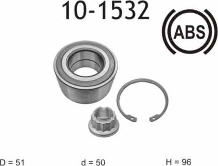 IJS GROUP 10-1532 - Подшипник ступицы колеса, комплект autospares.lv