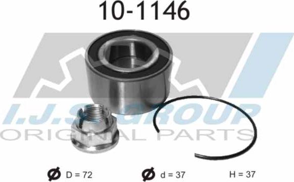 IJS GROUP 10-1146 - Подшипник ступицы колеса, комплект autospares.lv