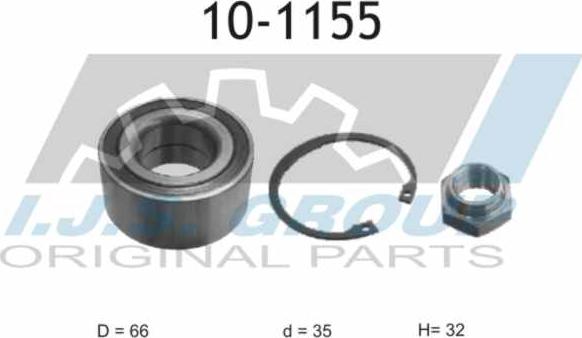 IJS GROUP 10-1155 - Подшипник ступицы колеса, комплект autospares.lv