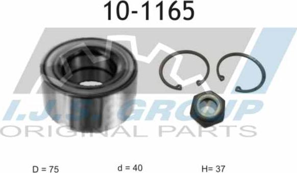 IJS GROUP 10-1165 - Подшипник ступицы колеса, комплект autospares.lv