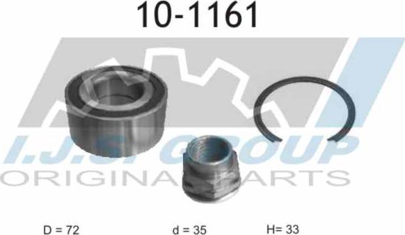 IJS GROUP 10-1161 - Подшипник ступицы колеса, комплект autospares.lv