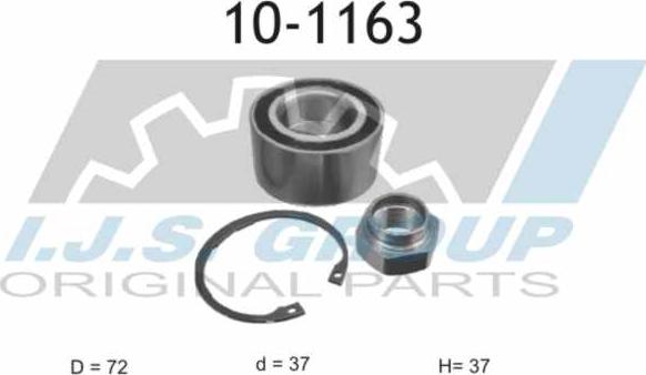 IJS GROUP 10-1163 - Подшипник ступицы колеса, комплект autospares.lv