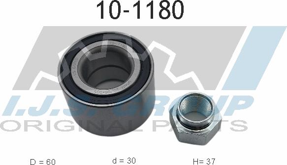 IJS GROUP 10-1180 - Подшипник ступицы колеса, комплект autospares.lv