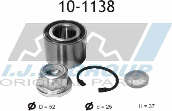 IJS GROUP 10-1138 - Подшипник ступицы колеса, комплект autospares.lv