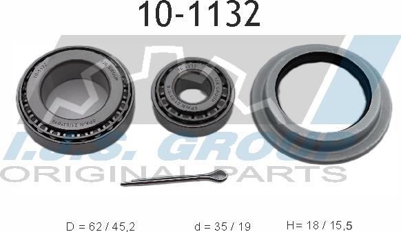 IJS GROUP 10-1132 - Подшипник ступицы колеса, комплект autospares.lv