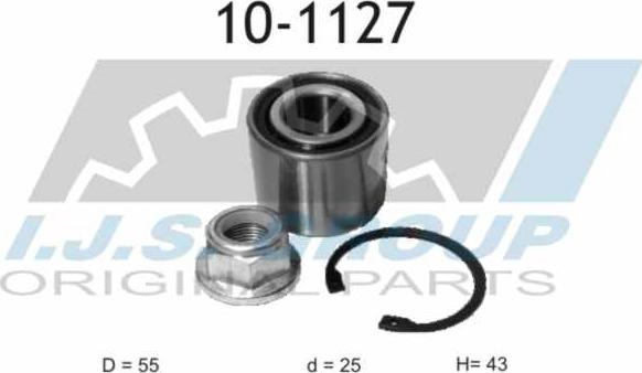 IJS GROUP 10-1127 - Подшипник ступицы колеса, комплект autospares.lv