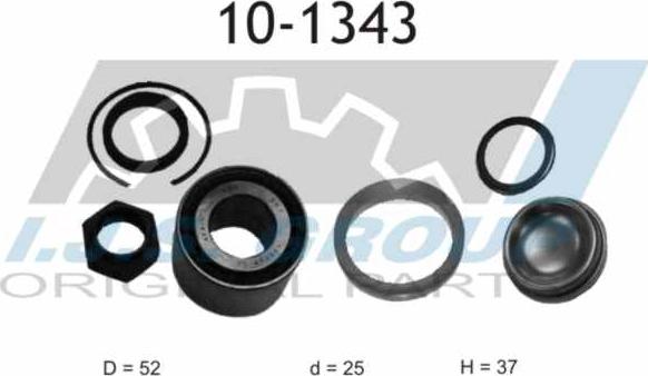 IJS GROUP 10-1343 - Подшипник ступицы колеса, комплект autospares.lv