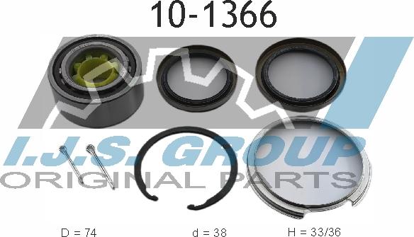 IJS GROUP 10-1366 - Подшипник ступицы колеса, комплект autospares.lv