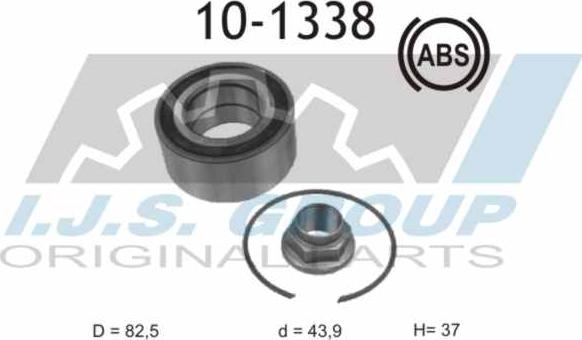 IJS GROUP 10-1338 - Подшипник ступицы колеса, комплект autospares.lv