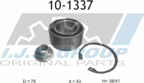 IJS GROUP 10-1337 - Подшипник ступицы колеса, комплект autospares.lv