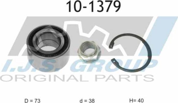 IJS GROUP 10-1379 - Подшипник ступицы колеса, комплект autospares.lv