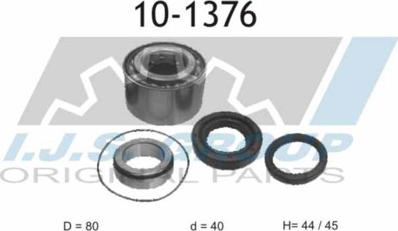 IJS GROUP 10-1376 - Подшипник ступицы колеса, комплект autospares.lv