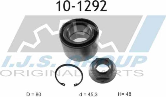 IJS GROUP 10-1292 - Подшипник ступицы колеса, комплект autospares.lv