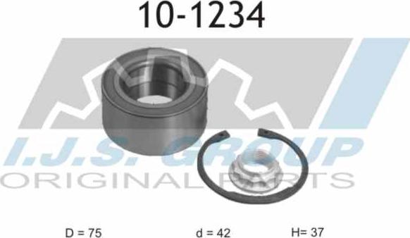 IJS GROUP 10-1234 - Подшипник ступицы колеса, комплект autospares.lv