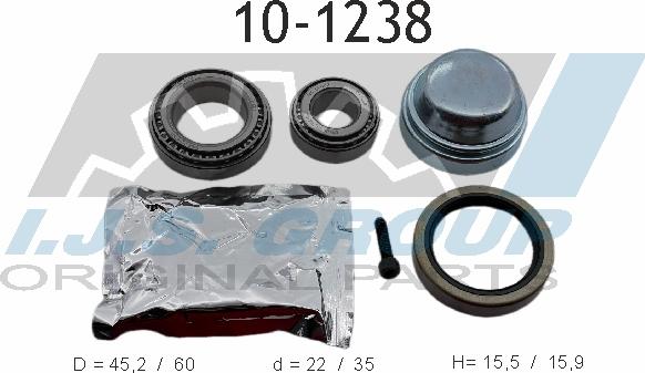 IJS GROUP 10-1238 - Подшипник ступицы колеса, комплект autospares.lv