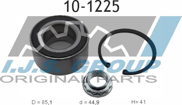 IJS GROUP 10-1225 - Подшипник ступицы колеса, комплект autospares.lv