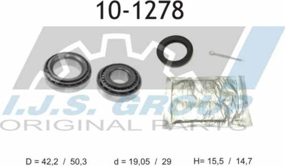 IJS GROUP 10-1278 - Подшипник ступицы колеса, комплект autospares.lv