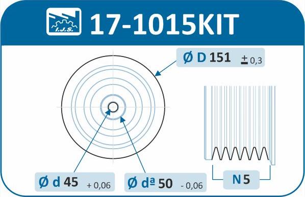 IJS GROUP 17-1015KIT - Шкив коленчатого вала autospares.lv