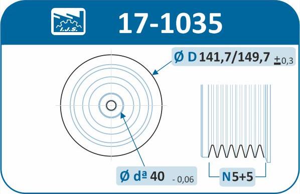 IJS GROUP 17-1035 - Шкив коленчатого вала autospares.lv