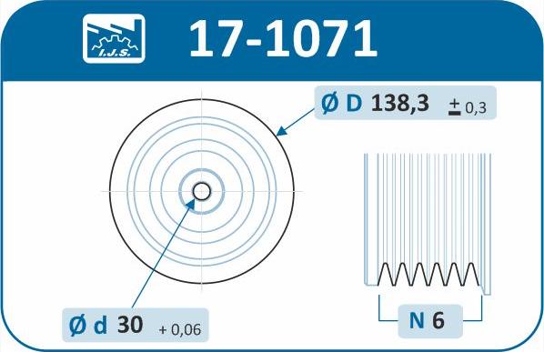 IJS GROUP 17-1071 - Шкив коленчатого вала autospares.lv