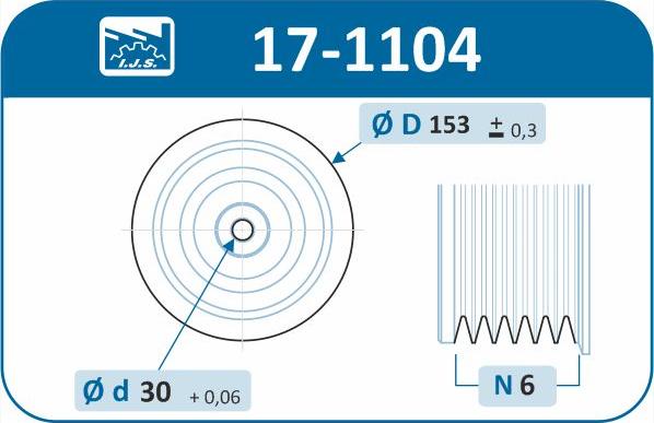 IJS GROUP 17-1104 - Шкив коленчатого вала autospares.lv