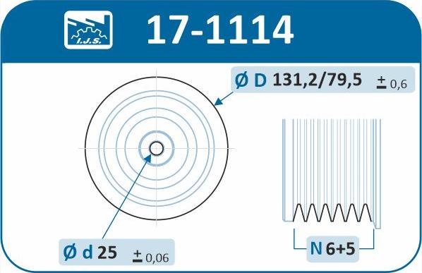 IJS GROUP 17-1114 - Шкив коленчатого вала autospares.lv