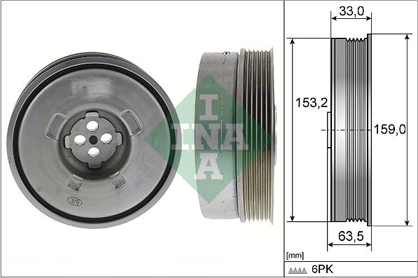 INA 544 0501 10 - Шкив коленчатого вала autospares.lv