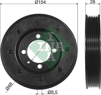 INA 544 0081 10 - Шкив коленчатого вала autospares.lv