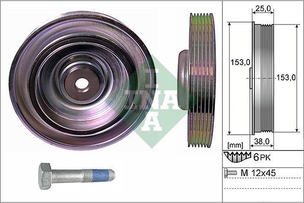 INA 544 0087 20 - Шкив коленчатого вала autospares.lv