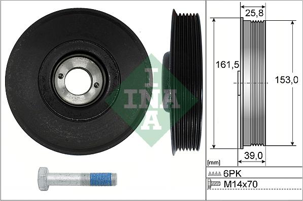 INA 544 0039 20 - Шкив коленчатого вала autospares.lv