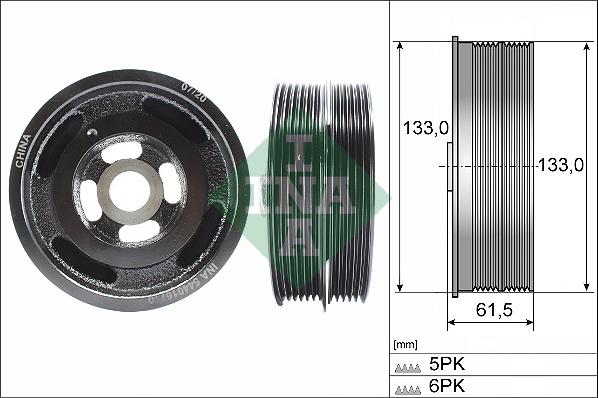 INA 544 0167 10 - Шкив коленчатого вала autospares.lv