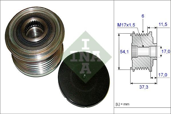 INA 535 0149 10 - Шкив генератора, муфта autospares.lv