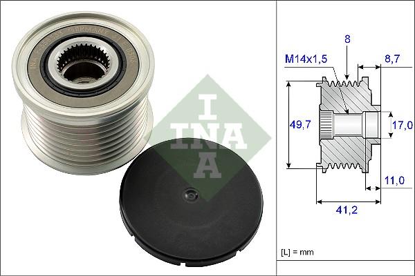 INA 535 0141 10 - Шкив генератора, муфта autospares.lv