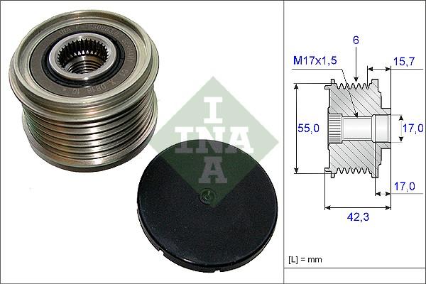 INA 535 0154 10 - Шкив генератора, муфта autospares.lv