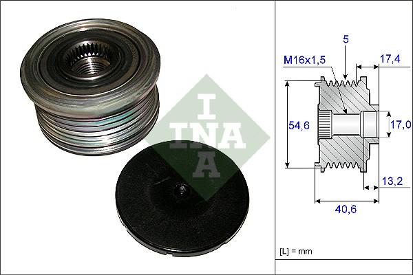 INA 535 0109 10 - Шкив генератора, муфта autospares.lv