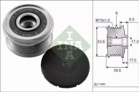 NTY ESA-NS-006 - Шкив генератора, муфта autospares.lv